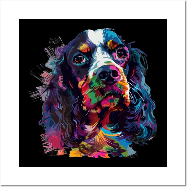 Cocker Spaniel Colorfull Pop Art Design For Dog Onwer Wall Art by karishmamakeia